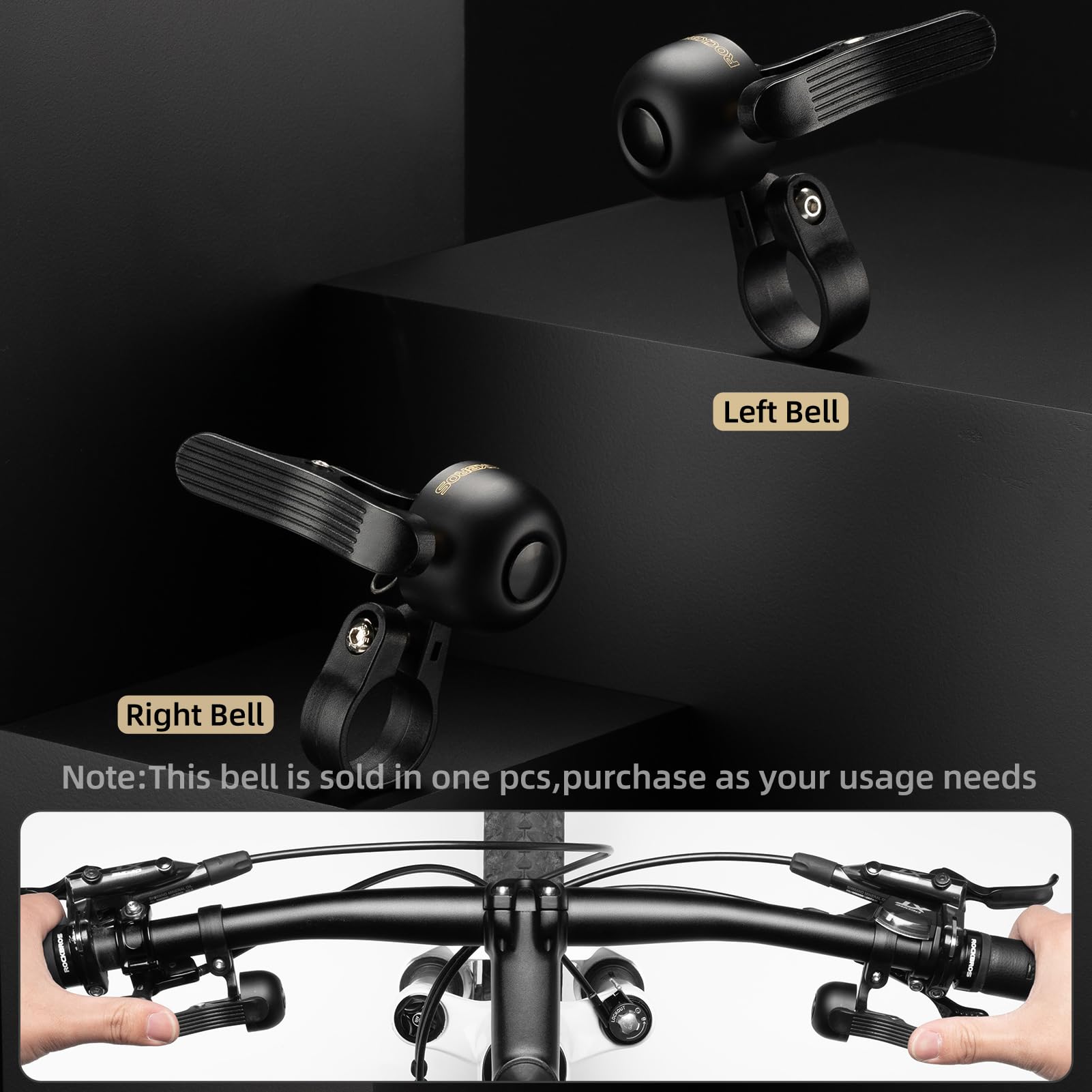 Uouoao Copper Alloy Bike Bell Clear Loud 100dB Sound, Sturdy Bell for Handlebars