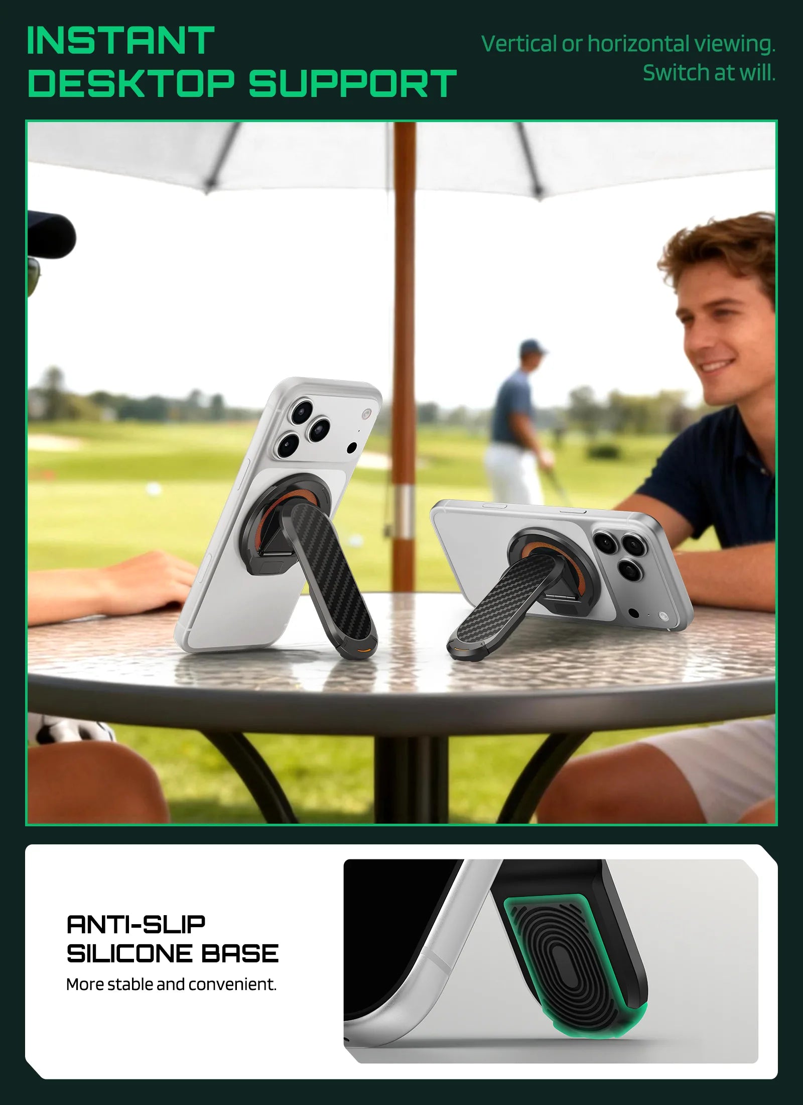 Dual-Sided Magnetic Golf Cart Phone Holder-UOUOAO