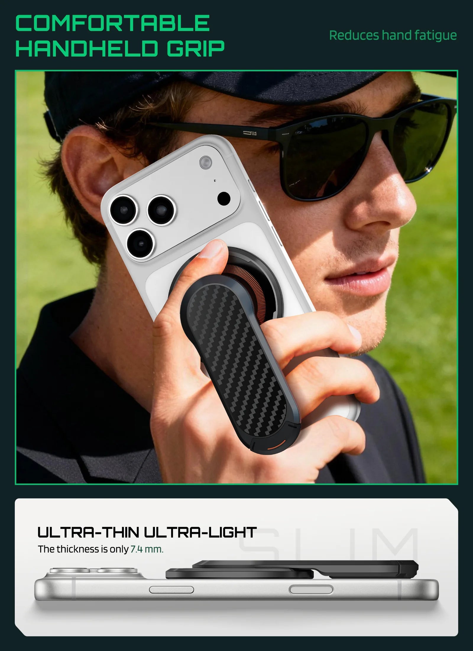 Dual-Sided Magnetic Golf Cart Phone Holder-UOUOAO