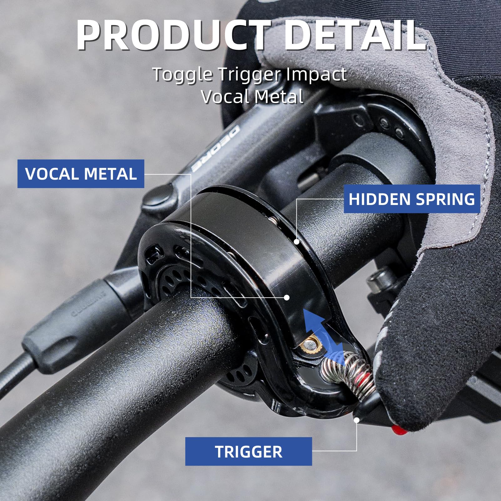 Uouoao Hidden Bike Bell Clear Loud Sound 22.2/25.4/31.8mm Bars 100DB Bike Horn