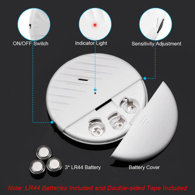 Uouoao Ultra-Slim Window Vibration Sensor Alarm