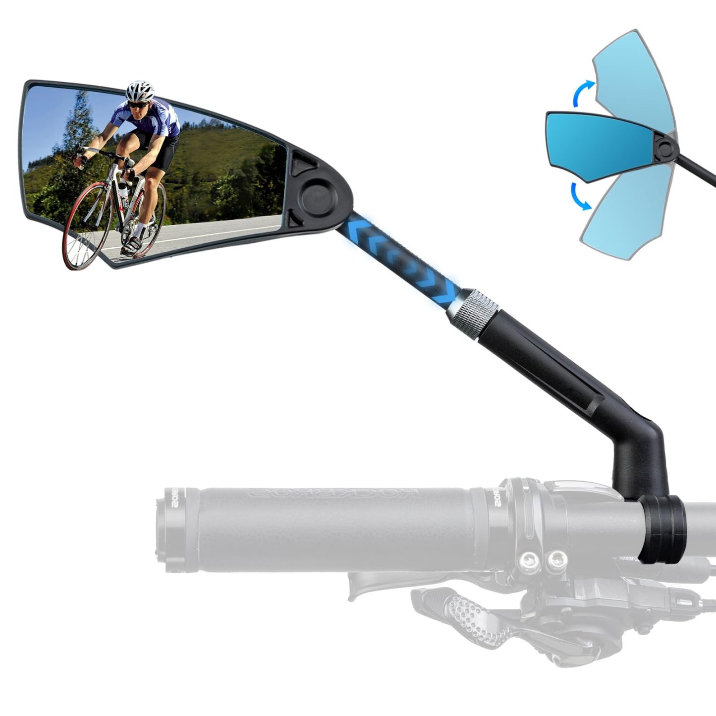Uouoao 360° Adjustable Handlebar Bike Mirror with Anti-Glare Glass