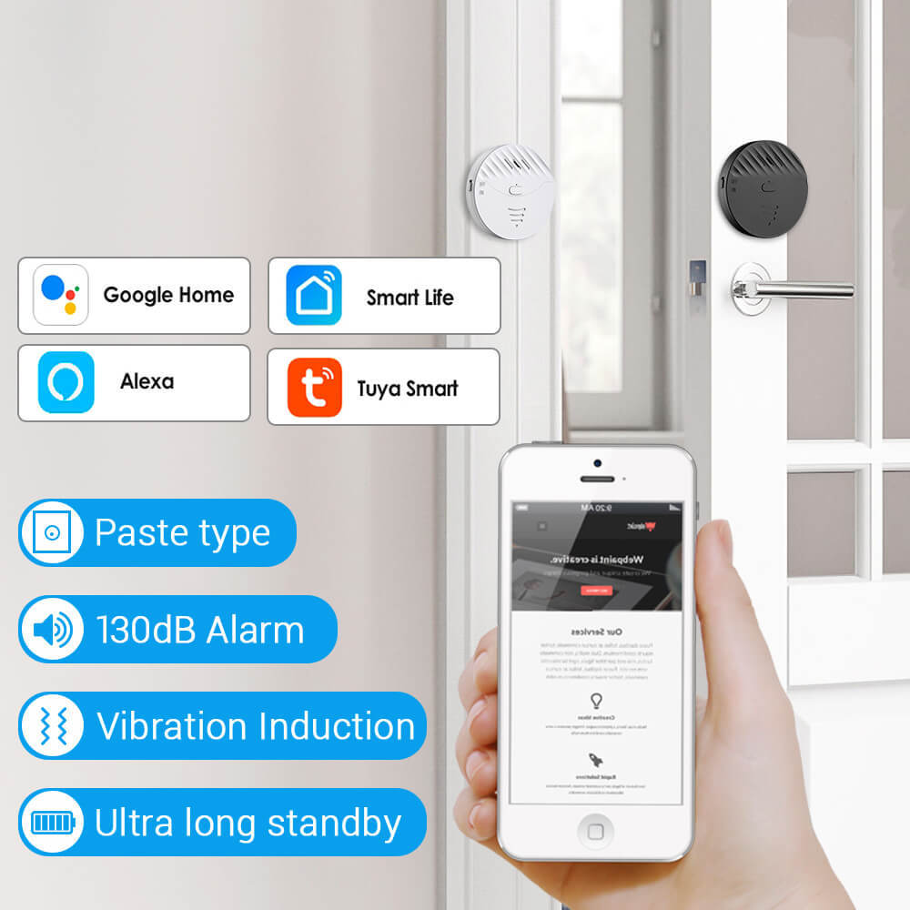 Uouoao Smart Tuya WiFi Vibration Door & Window Alarm