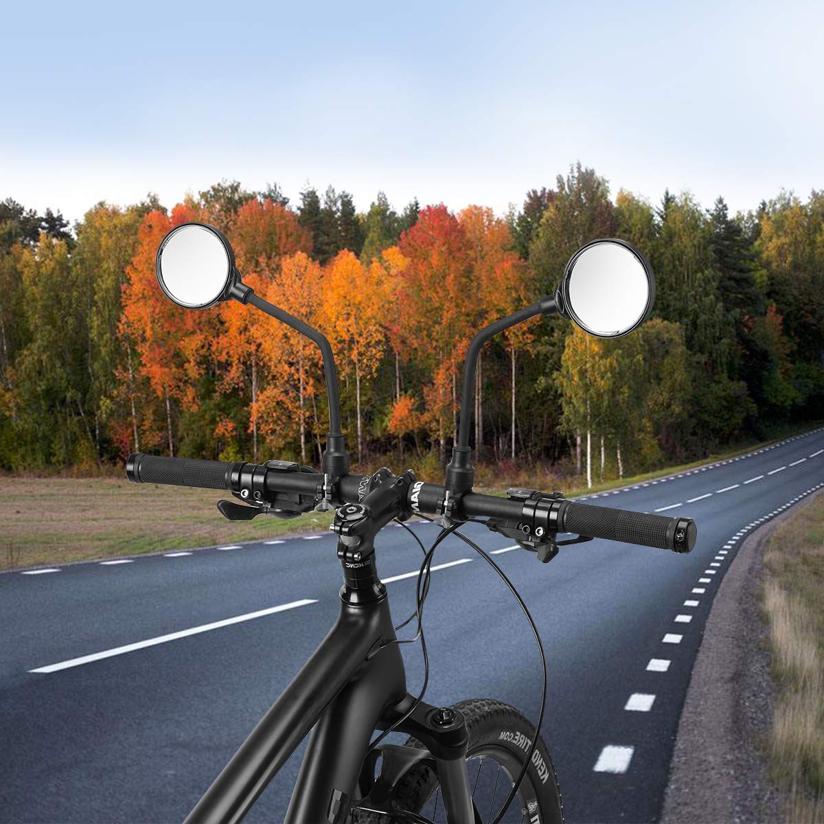 UOUOAO 360° Adjustable HD Bike Mirror, Wide Angle Convex for Men Women