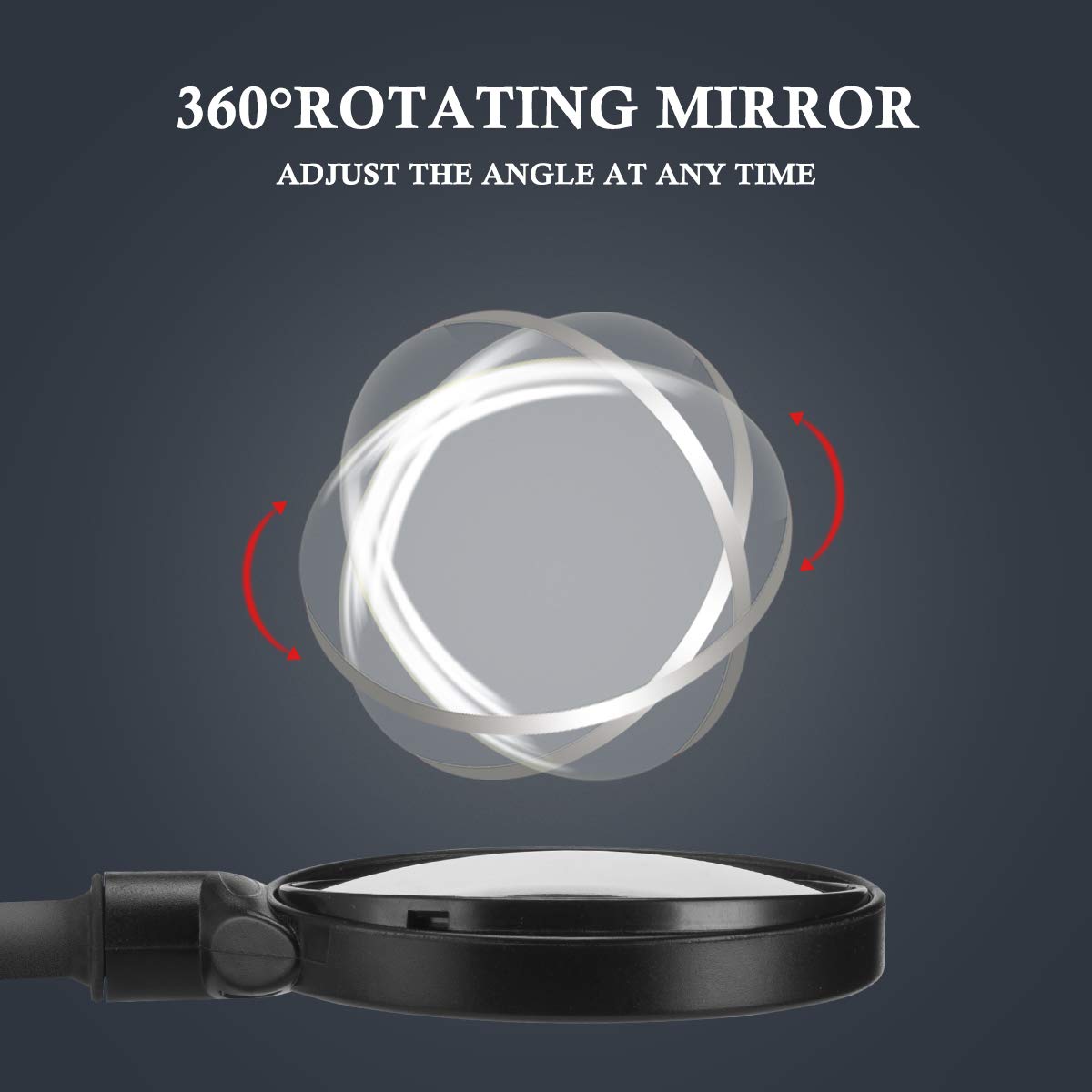 UOUOAO 360° Adjustable HD Bike Mirror, Wide Angle Convex for Men Women