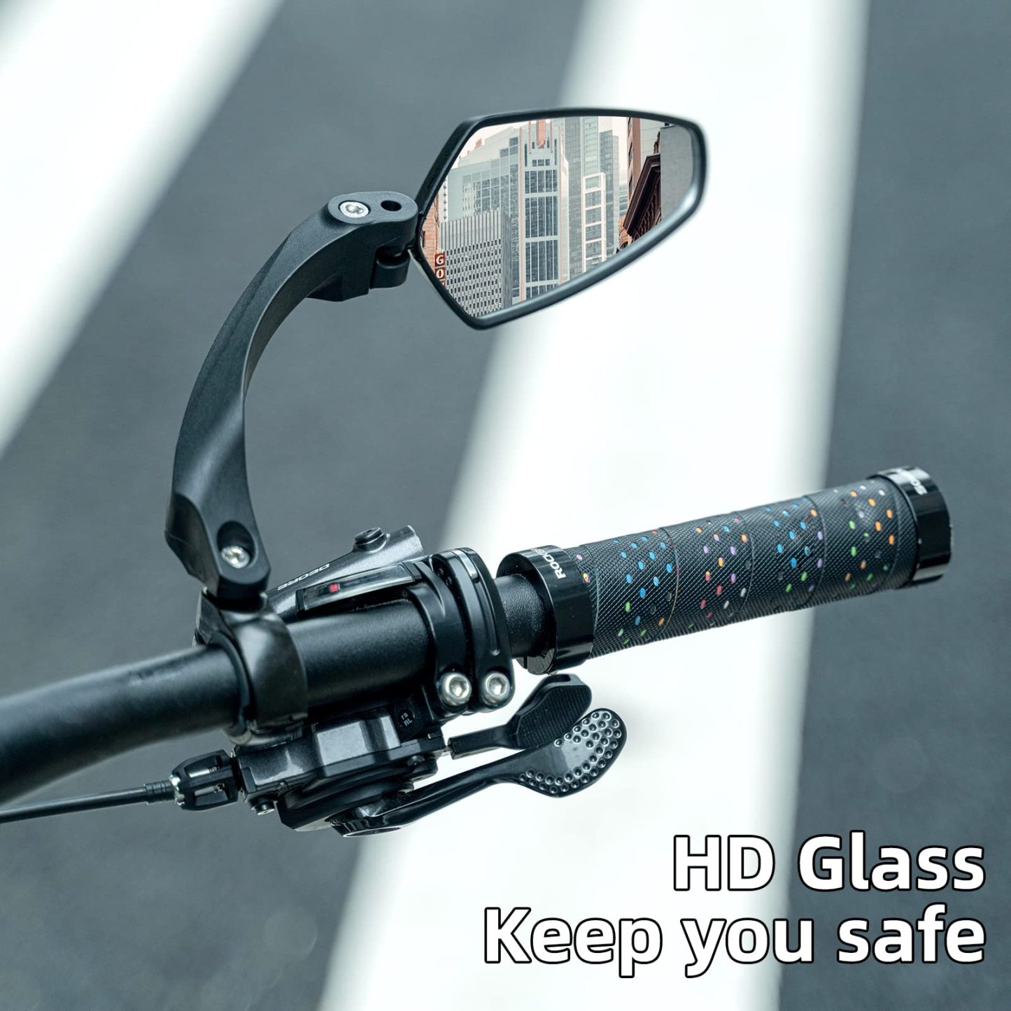 Uouoao Bike Handlebar Rear View Mirror with HD Anti-Glare Glass