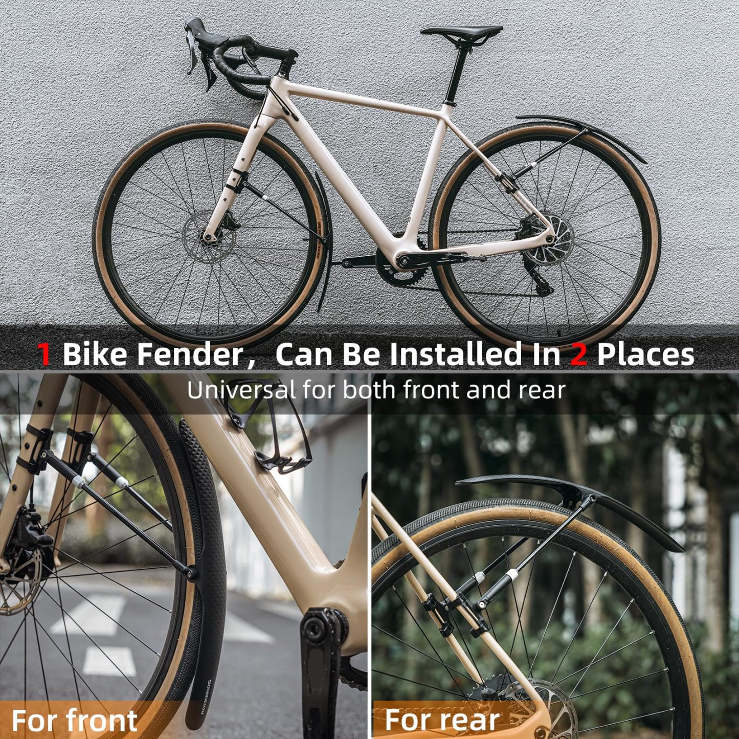 Uouoao Adjustable Bike Fenders Set for Road Bikes Easy Install