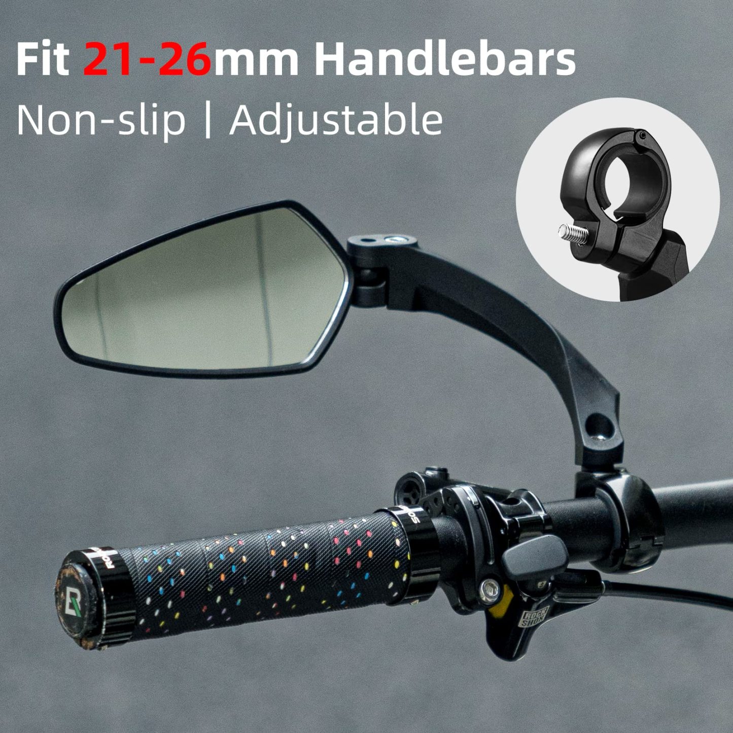Uouoao Bike Handlebar Rear View Mirror with HD Anti-Glare Glass