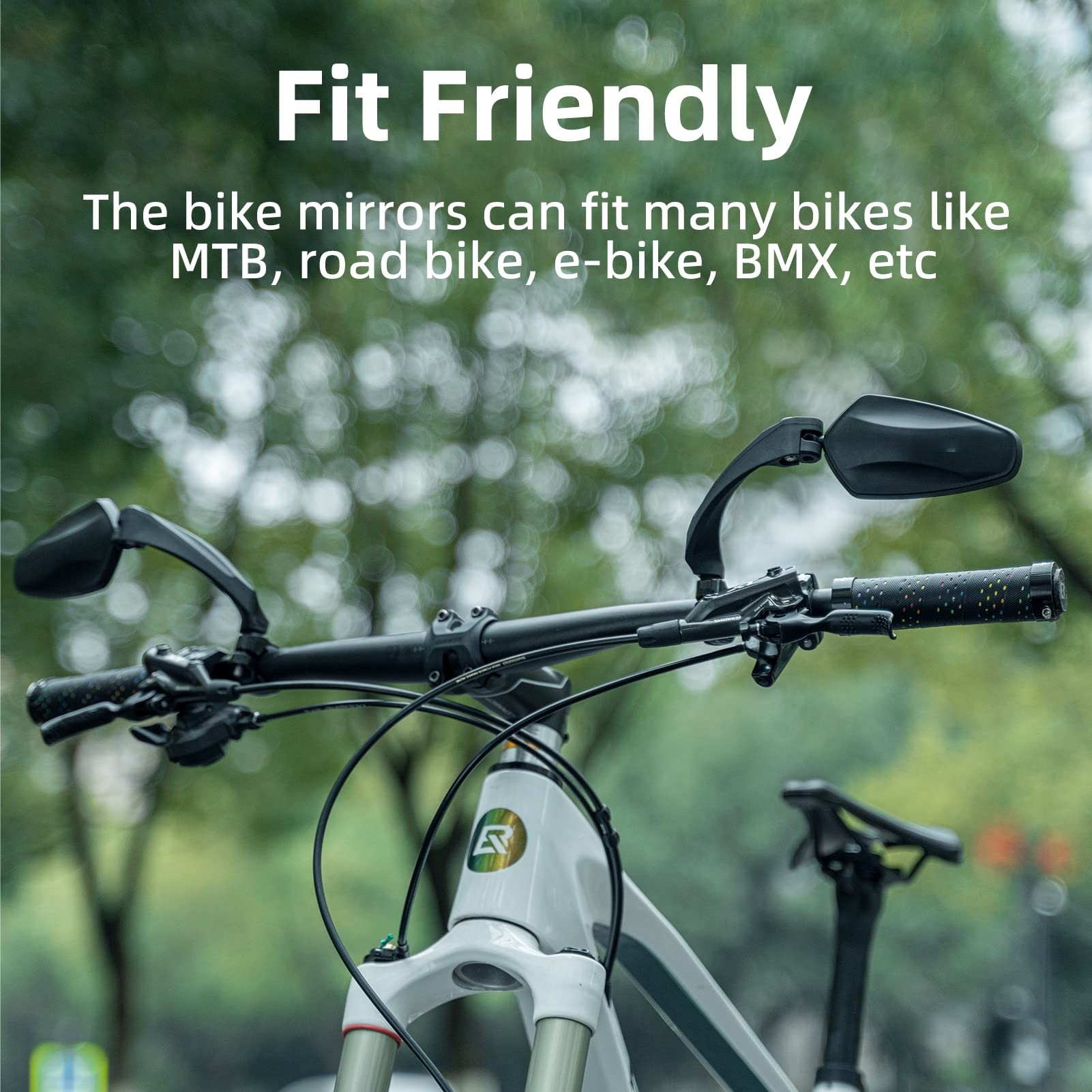Uouoao Bike Handlebar Rear View Mirror with HD Anti-Glare Glass
