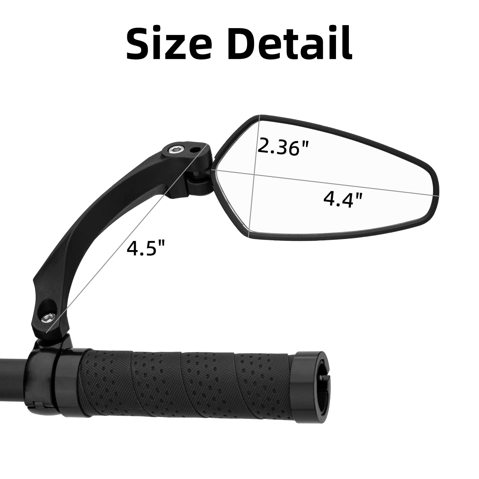 Uouoao Bike Handlebar Rear View Mirror with HD Anti-Glare Glass