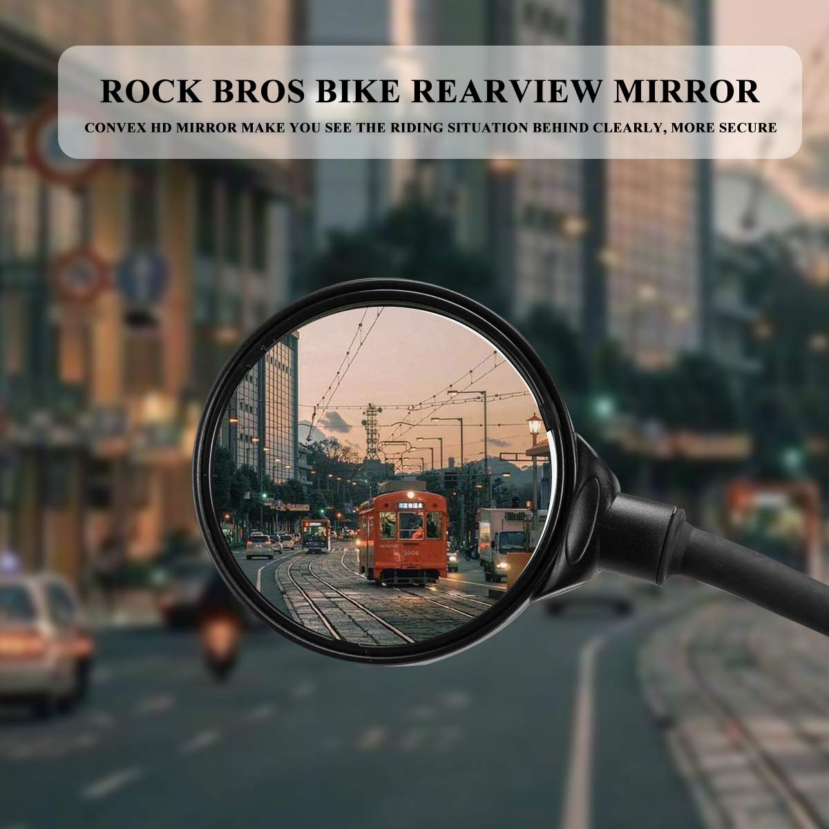 UOUOAO 360° Adjustable HD Bike Mirror, Wide Angle Convex for Men Women