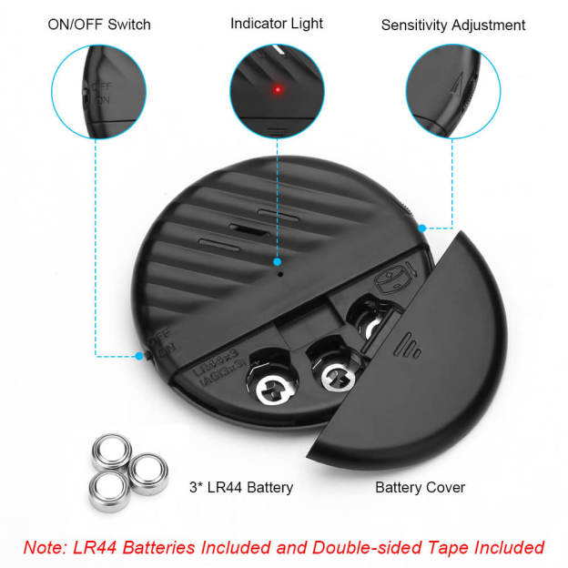 Uouoao Ultra-Slim Window Vibration Sensor Alarm