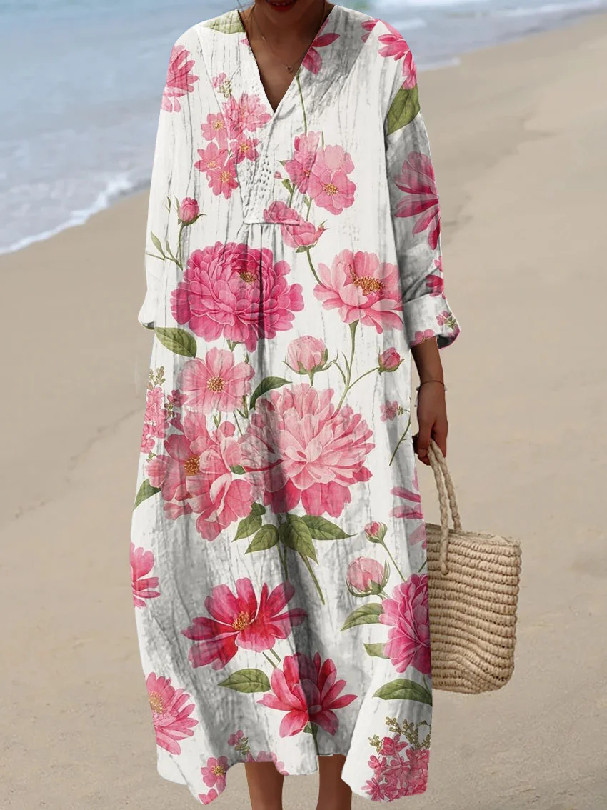 Women's Abstract Pattern Art Print Cotton Dress