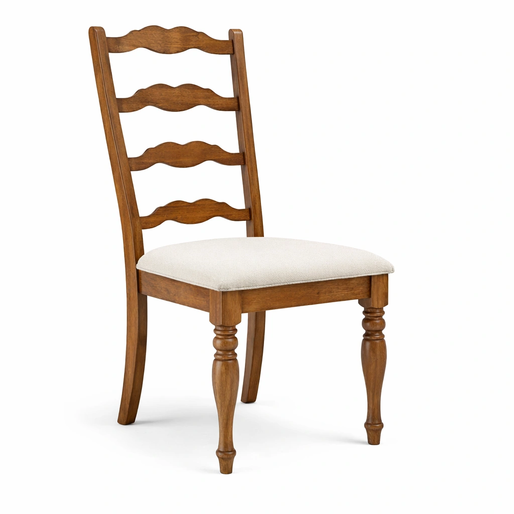 Chaise de salle à manger en bois avec assise en tissu chêne blanc-NESTZERAE