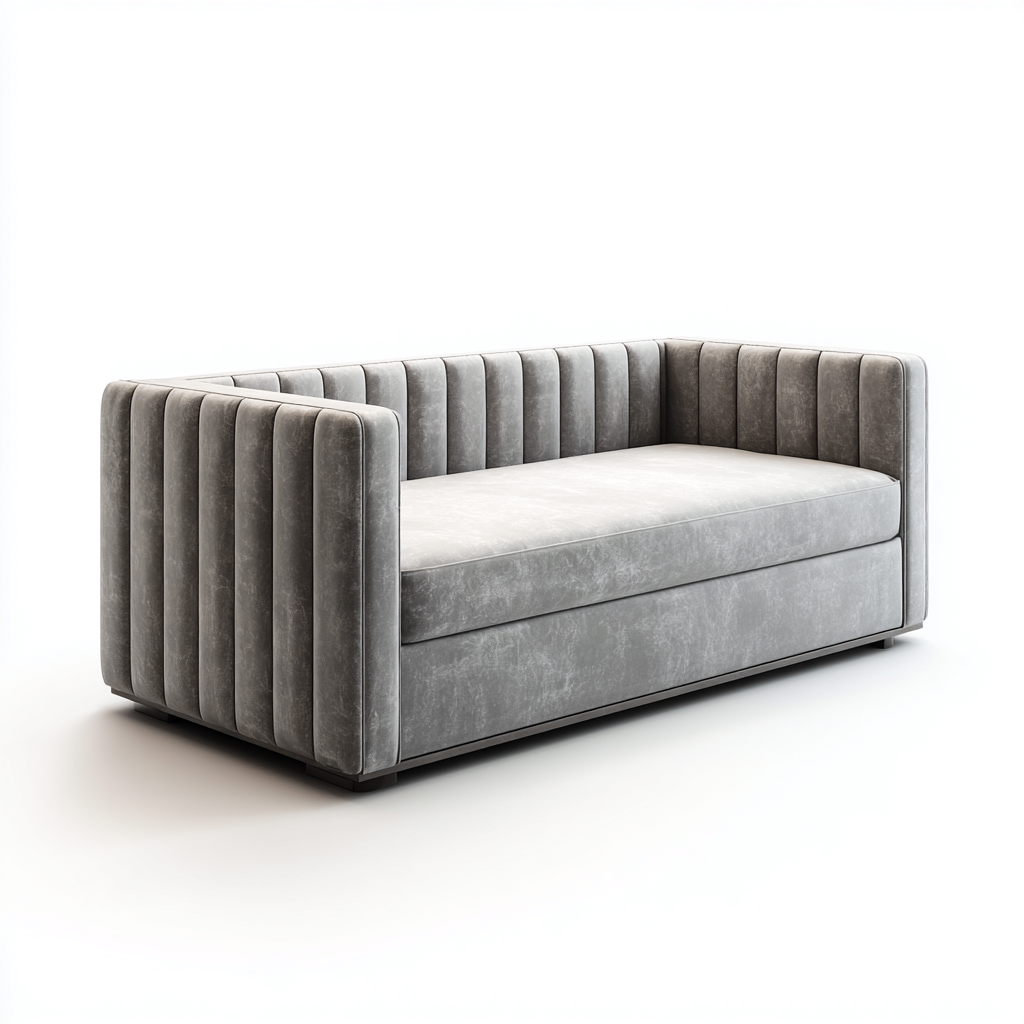 Canapé lit tissu 200x90x75 cm - gris - design moderne-Sizenodecor