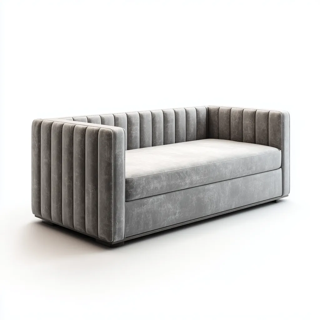 Canapé lit tissu 200x90x75 cm - gris - design moderne-Sizenodecor