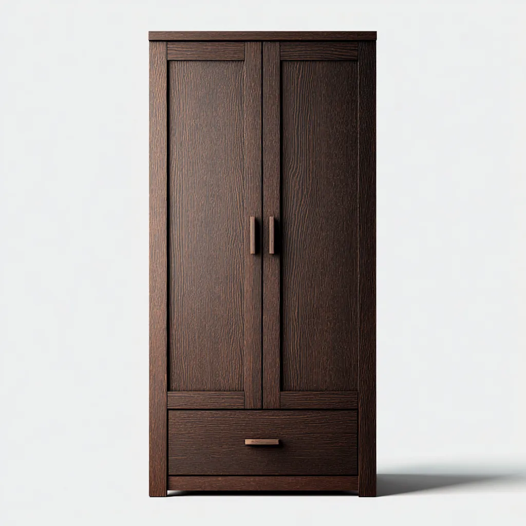 Armoire 2 portes MDF 80x50x180 cm - Marron foncé - Rangement pour chambre - Design contemporain-Sizenodecor