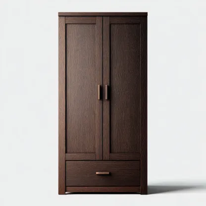 Armoire 2 portes MDF 80x50x180 cm - Marron foncé - Rangement pour chambre - Design contemporain-Sizenodecor