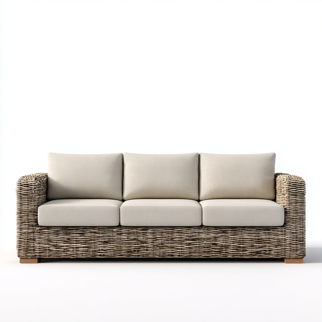 Divani da esterno-rattan-tessuto per esterni-220x88x80 cm-beige chiaro-marrone-design moderno-Kazenlyinterior
