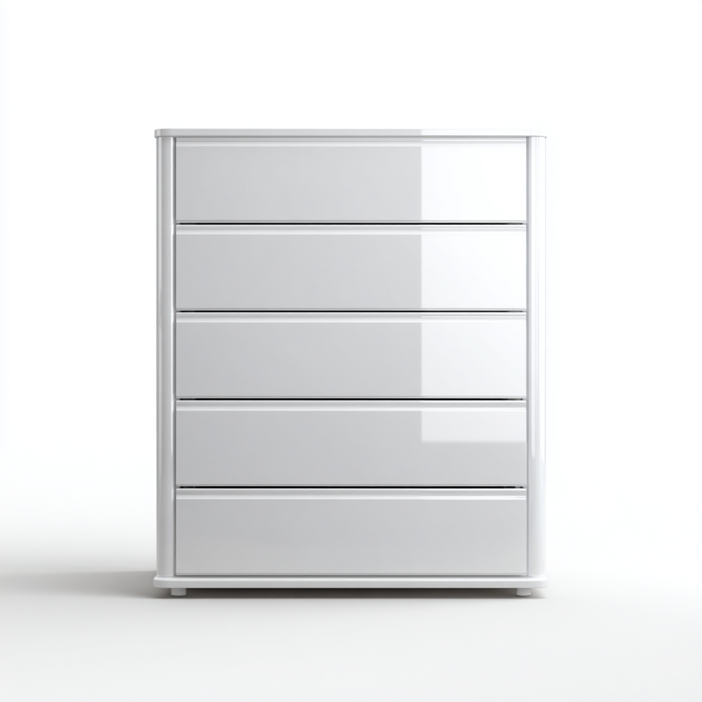 Cassettiera-legno-80x40x100 cm-Bianco-stile moderno-Kazenlyinterior