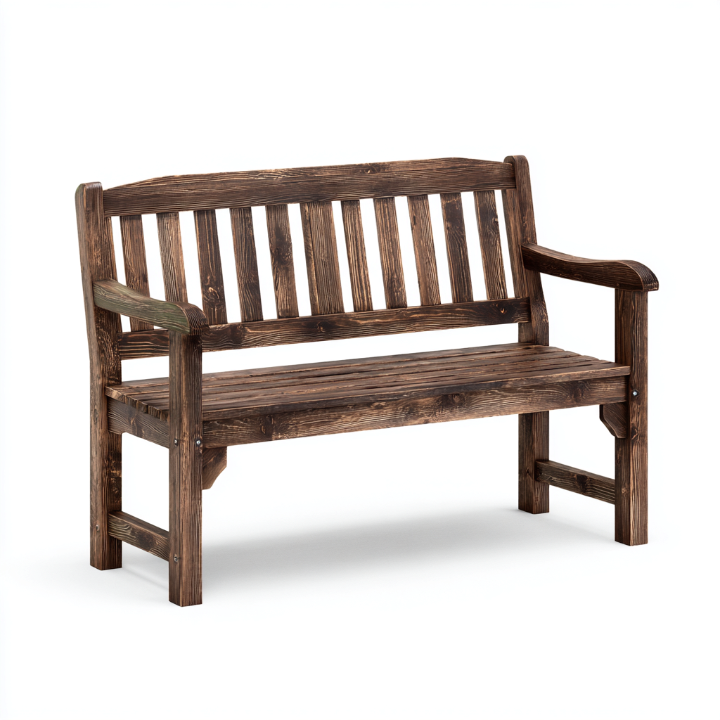 Panche da giardino-Legno-125x57x88 cm-Marrone scuro-Stile rustico-Kazenlyinterior