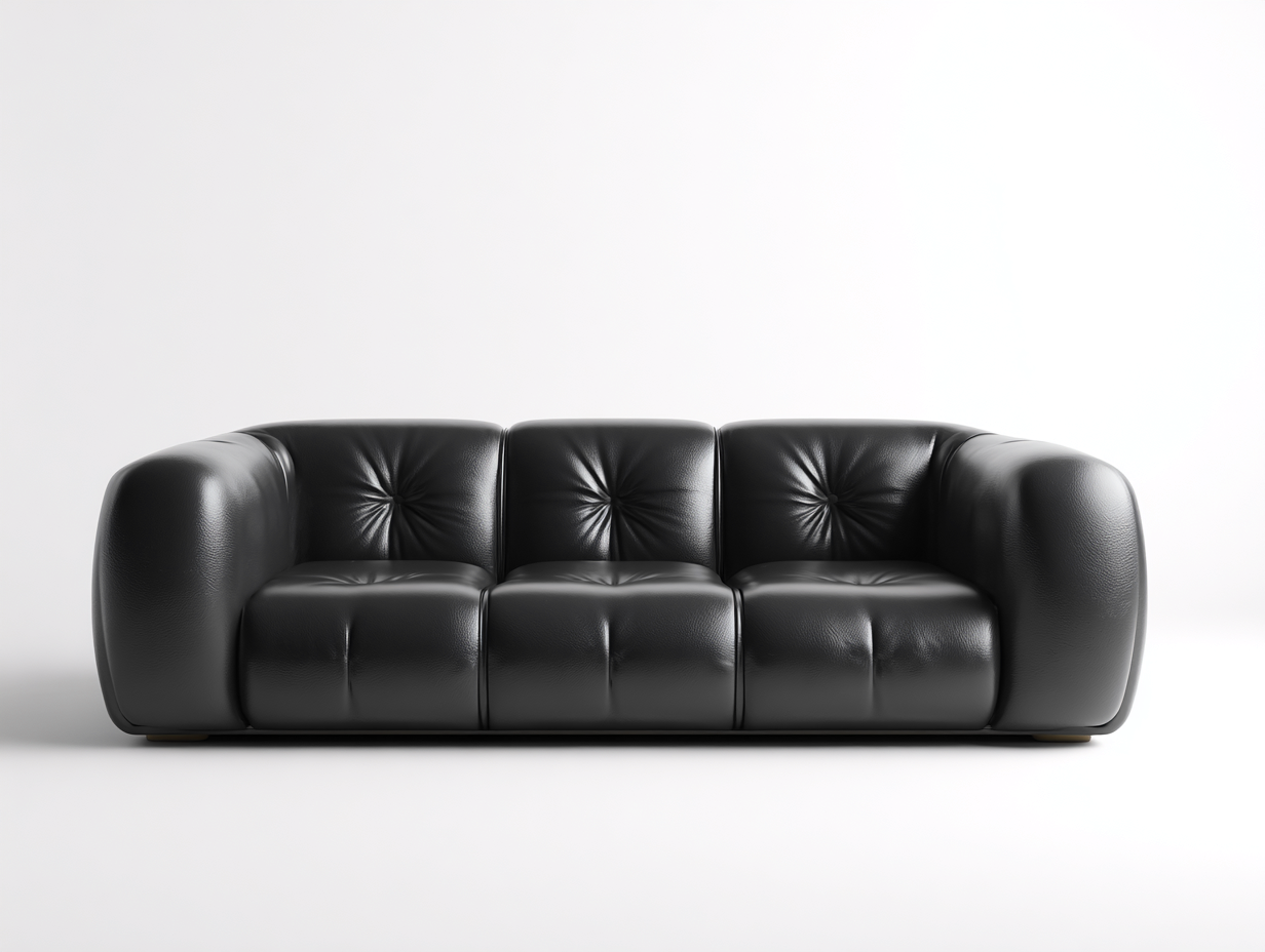 Canapé 3 places en cuir synthétique 220x95x80 cm - Noir - Canapé 3 places pour salon intérieur-Kaviavadwell