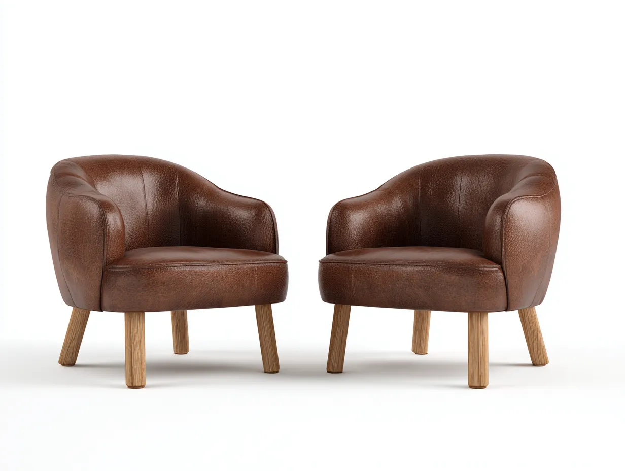 Chaise de salle à manger simili cuir 58x56x78 cm - marron - assise confortable design contemporain-Kaviavadwell