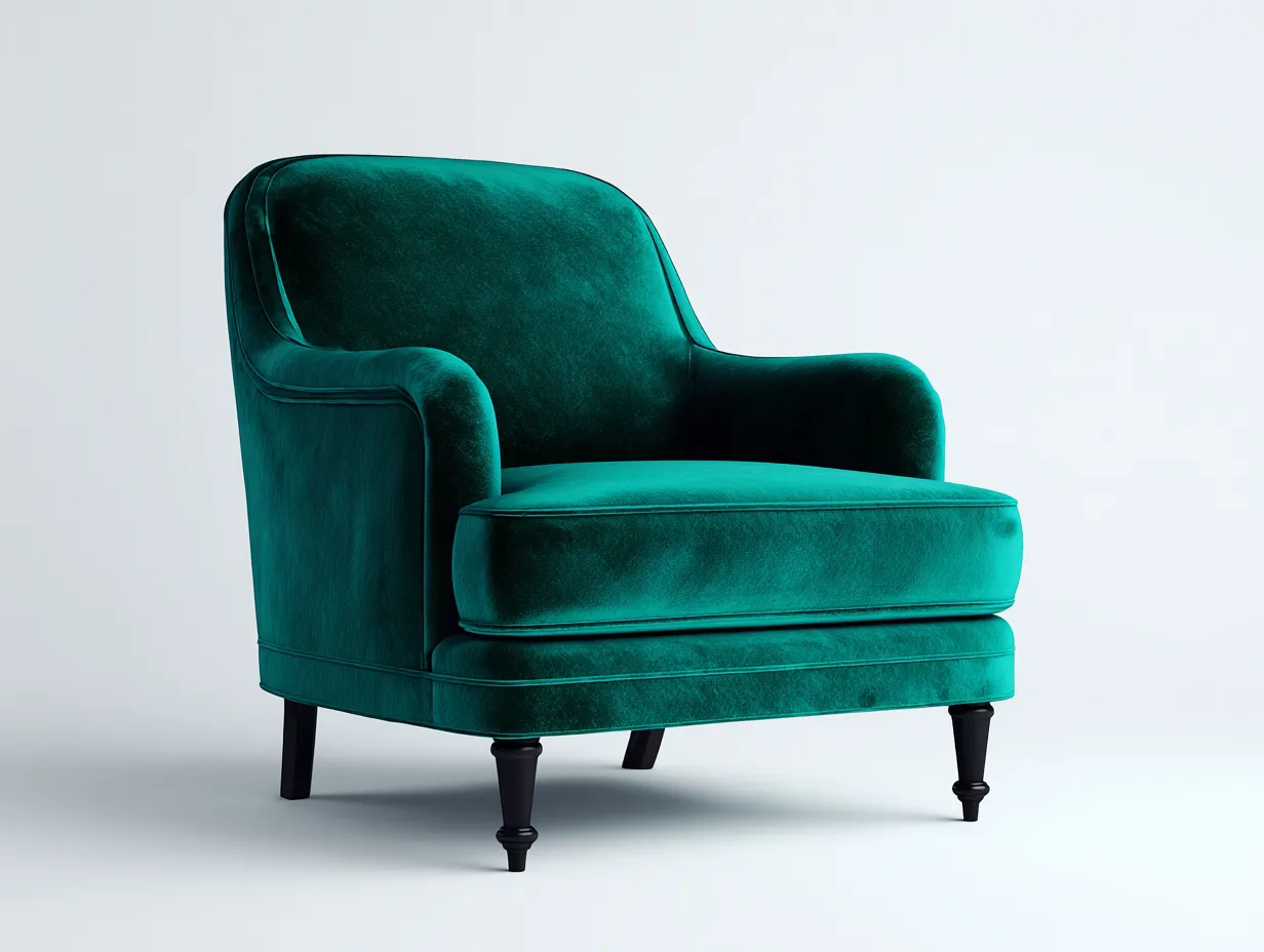Fauteuil en tissu velours 85x80x85 cm - vert canard - confort élégant pour salon-Kaviavadwell