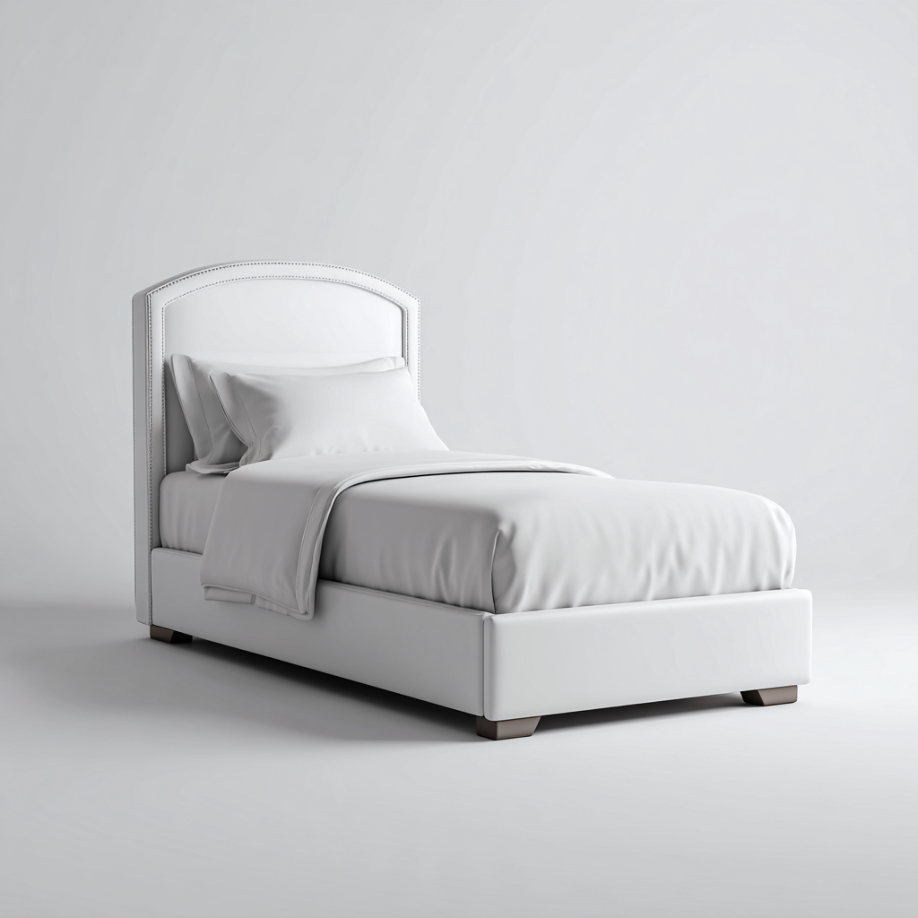 Letto singolo-Struttura legno-Ecopelle-200x90x102 cm-Bianco-Stile moderno-Vovoravanest