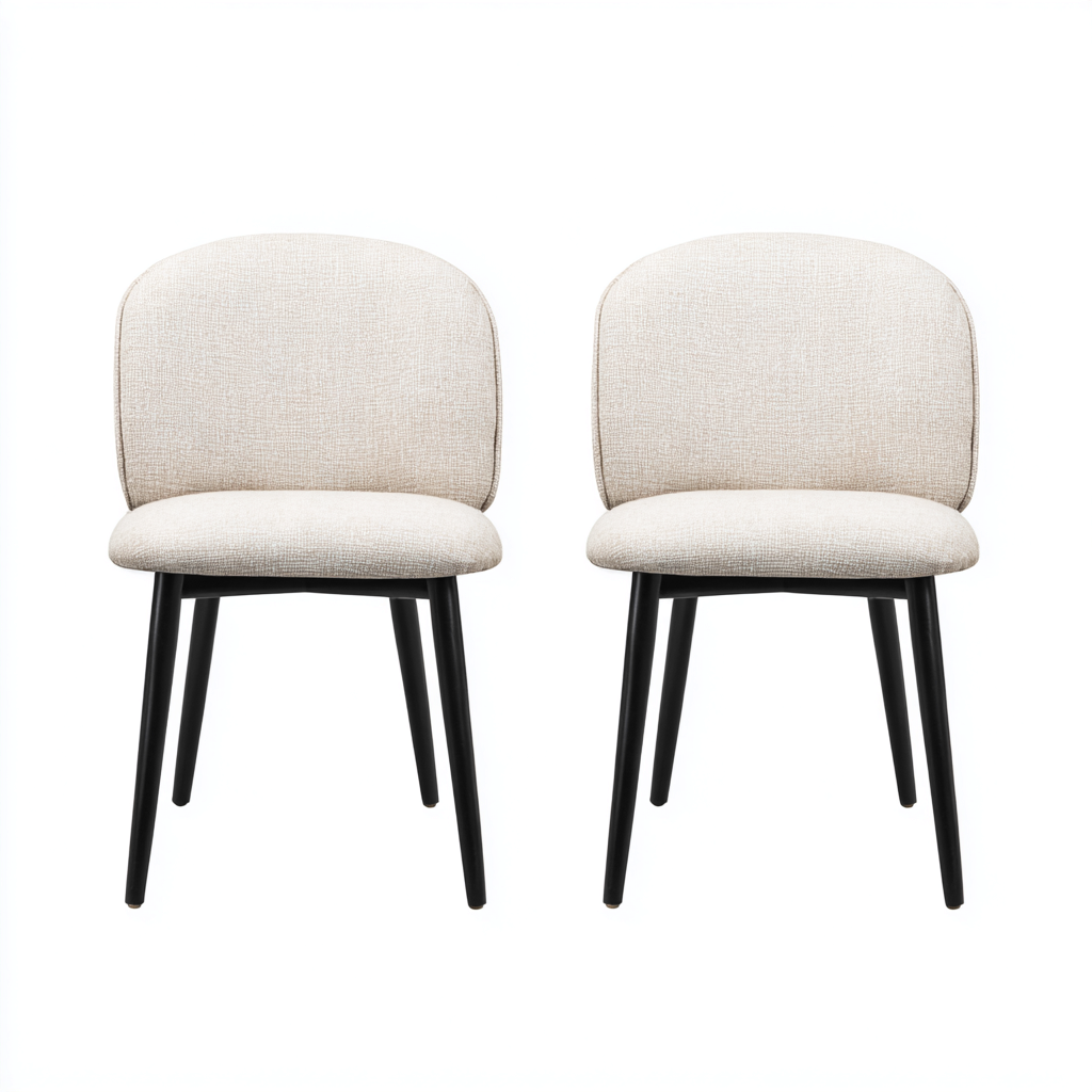 Sedia da pranzo - tessuto-metallo - 46x53x81 cm - beige - stile moderno-Vovoravanest