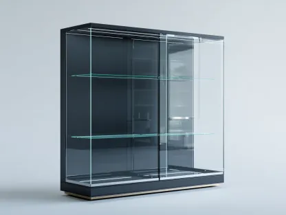 Vitrine en verre 120x45x180 cm - Noir - Vitrine de présentation intérieure design contemporain-Karorastudio