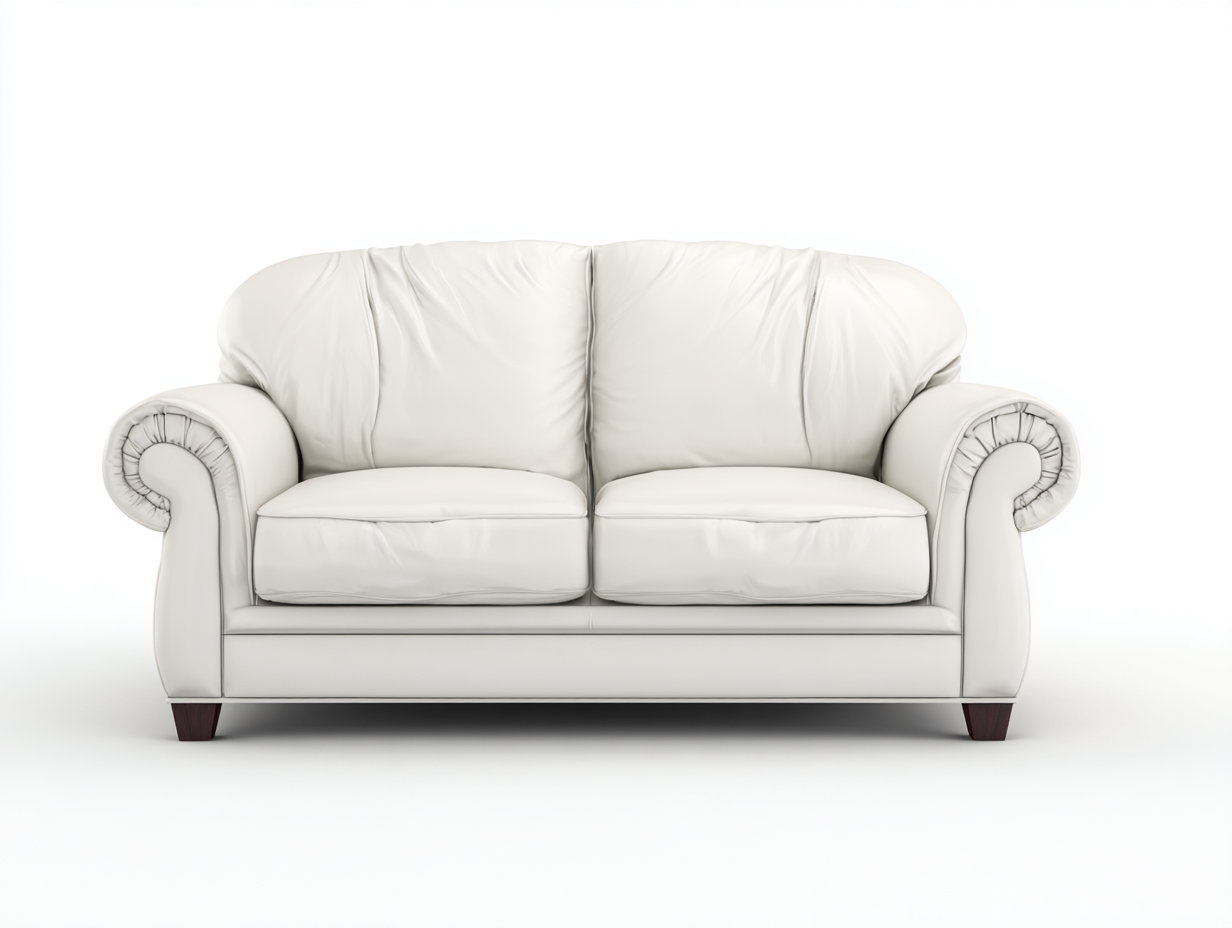 Canapé 2 places en cuir synthétique 160x95x85 cm blanc pour salon-Zatinidecor