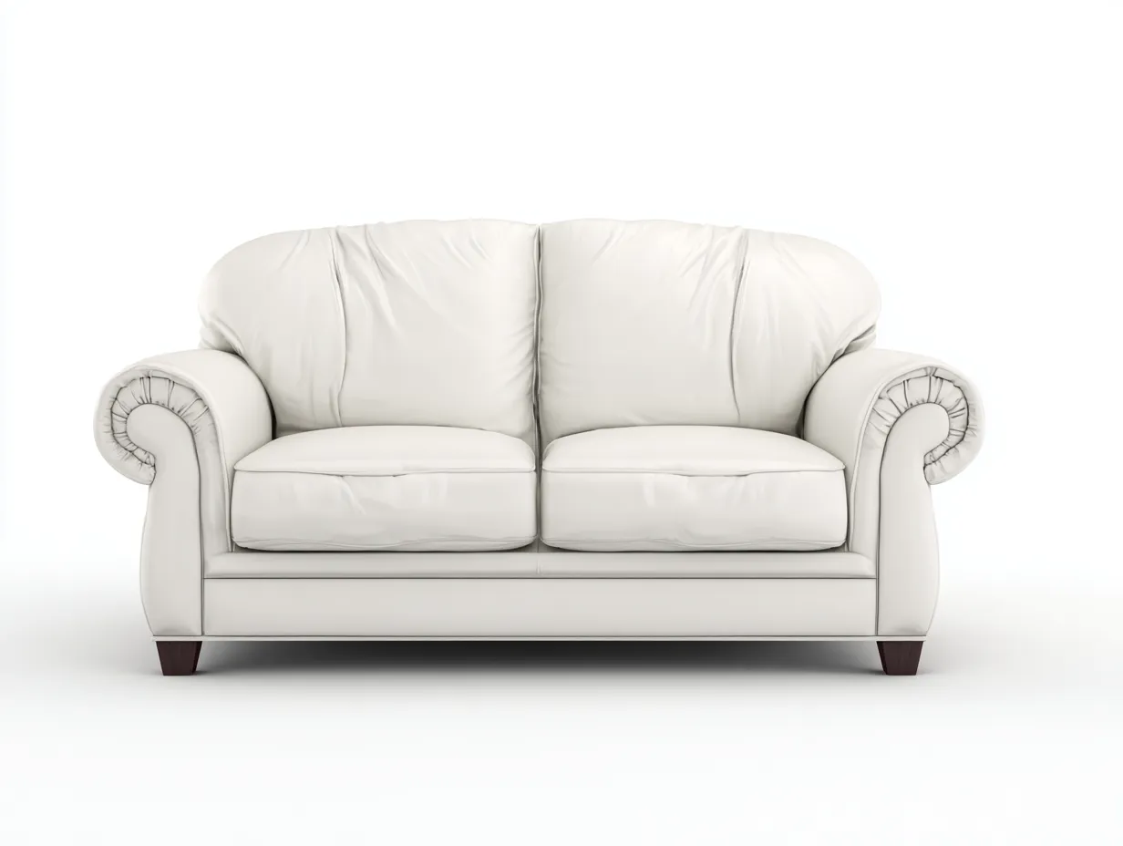 Canapé 2 places en cuir synthétique 160x95x85 cm blanc pour salon-Zatinidecor