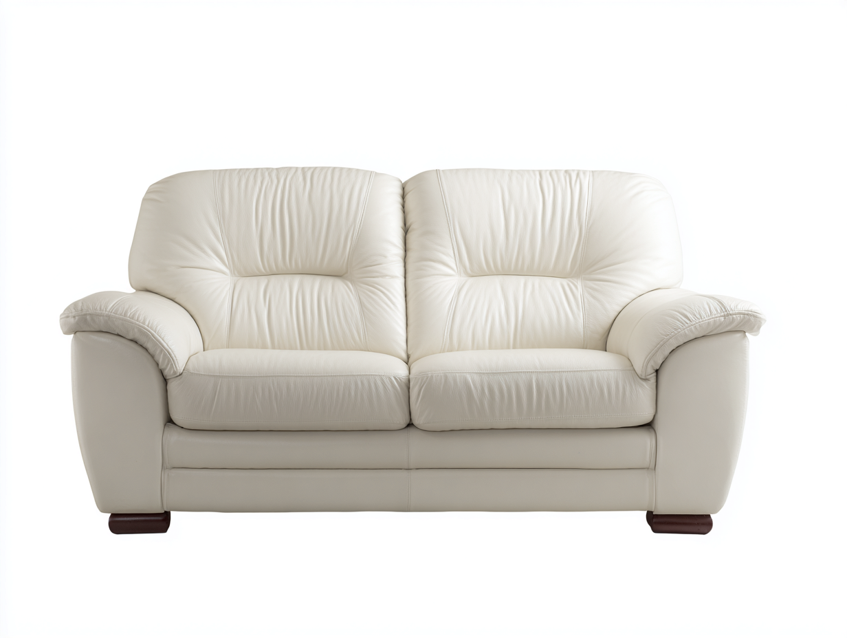 Canapé 2 places en cuir 165x95x95 cm - Blanc - Canapé confortable pour salon-Zatinidecor