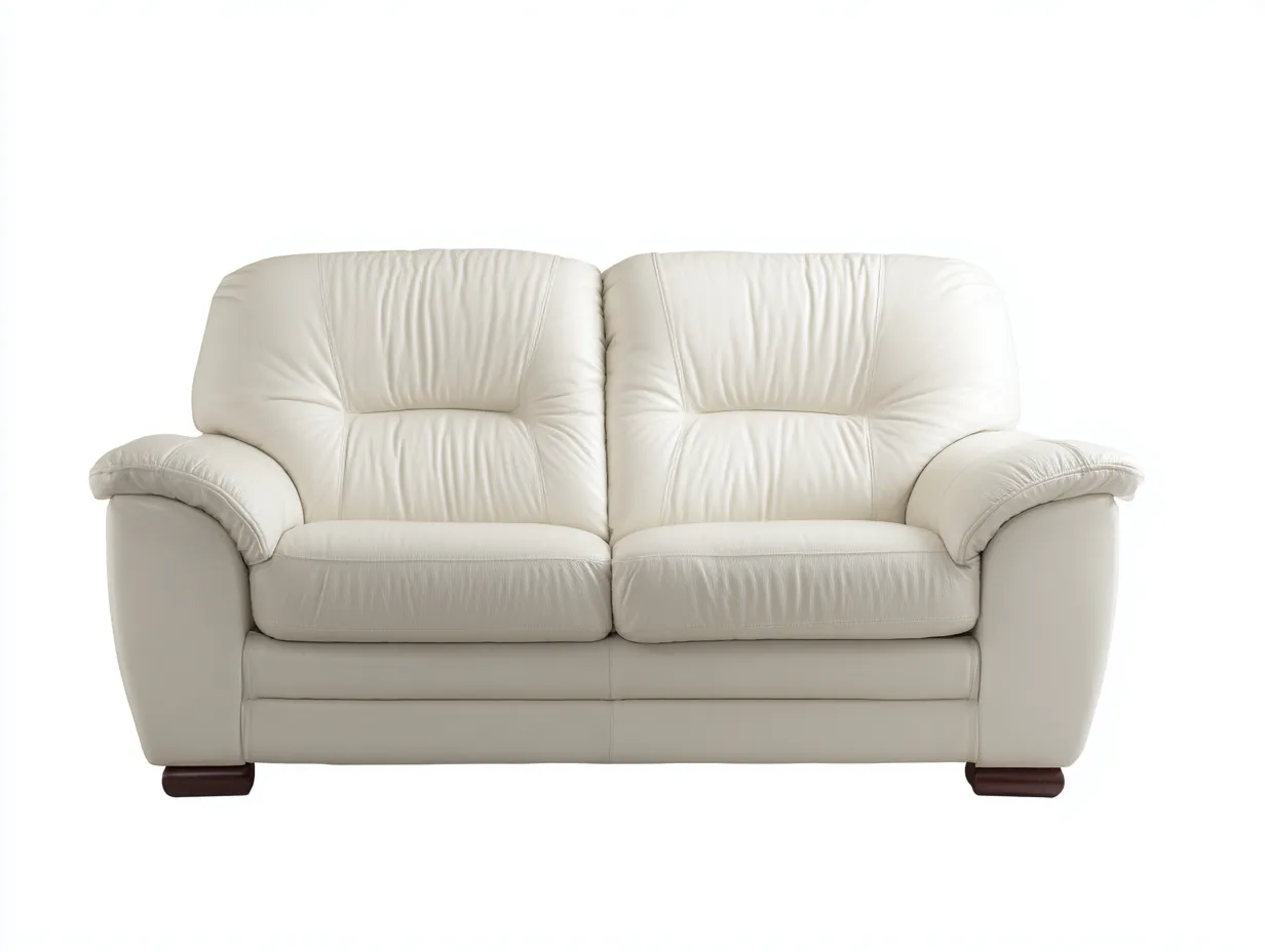 Canapé 2 places en cuir 165x95x95 cm - Blanc - Canapé confortable pour salon-Zatinidecor