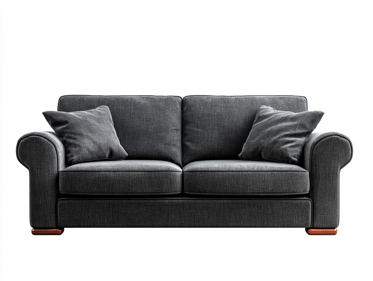 Canapé 2 places en tissu 135x85x80 cm - gris foncé - confort salon moderne-Zatinidecor