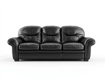 Canapé 3 places en cuir véritable 220x95x90 cm - noir - confort salon intemporel-Zatinidecor