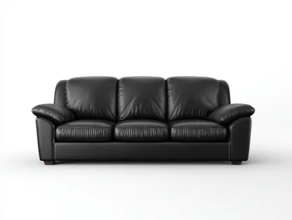 Canapé 3 places cuir lisse 210x92x78 cm - Noir - Design sobre pour salon-Zatinidecor