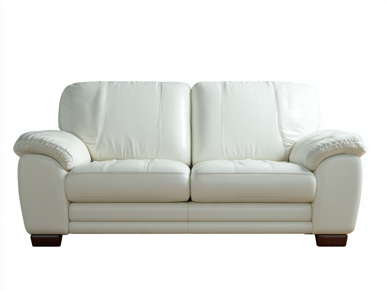 Canapé 2 places en cuir synthétique 135x90x85 cm - blanc - confort salon classique-Zatinidecor