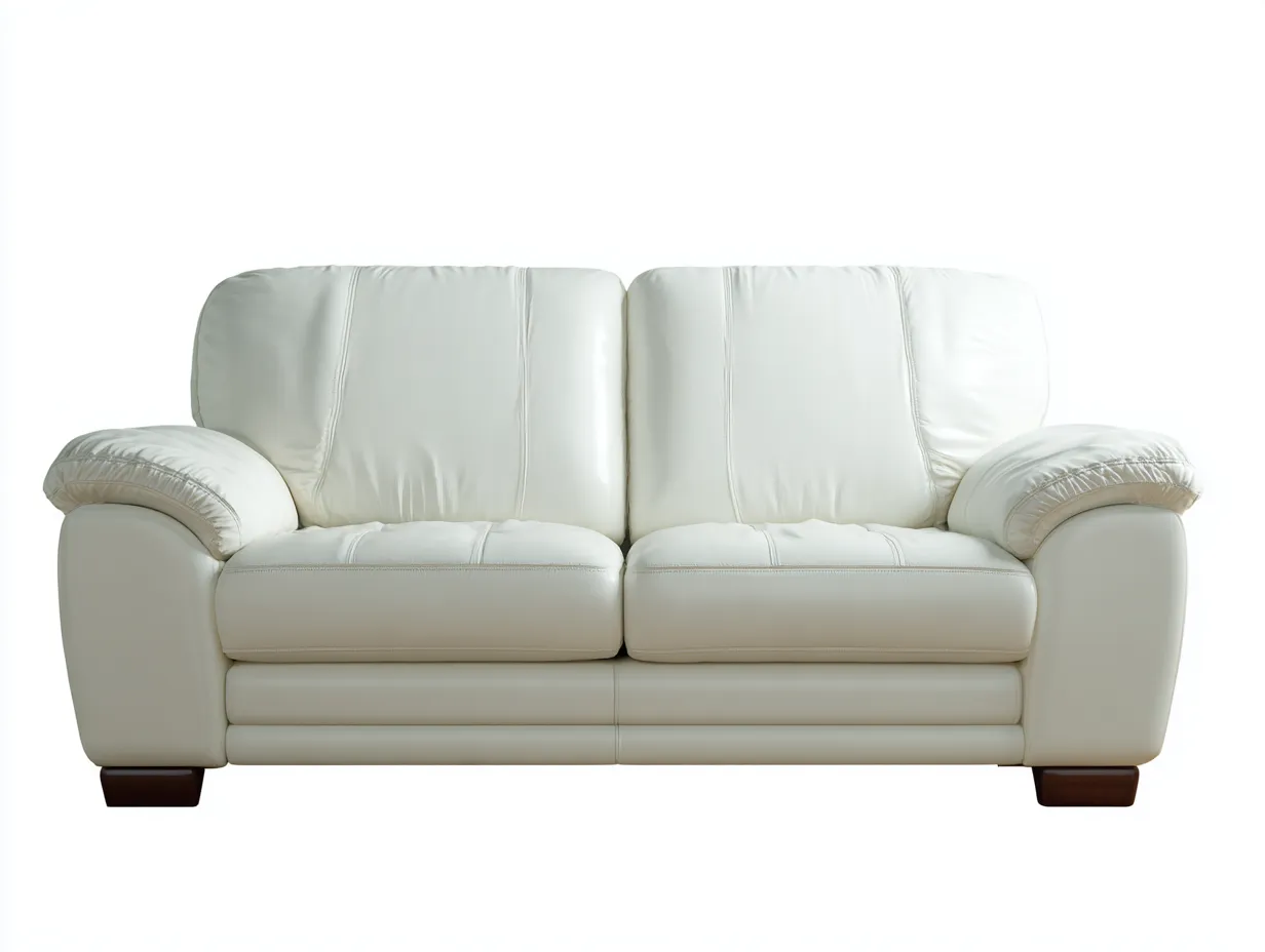 Canapé 2 places en cuir synthétique 135x90x85 cm - blanc - confort salon classique-Zatinidecor