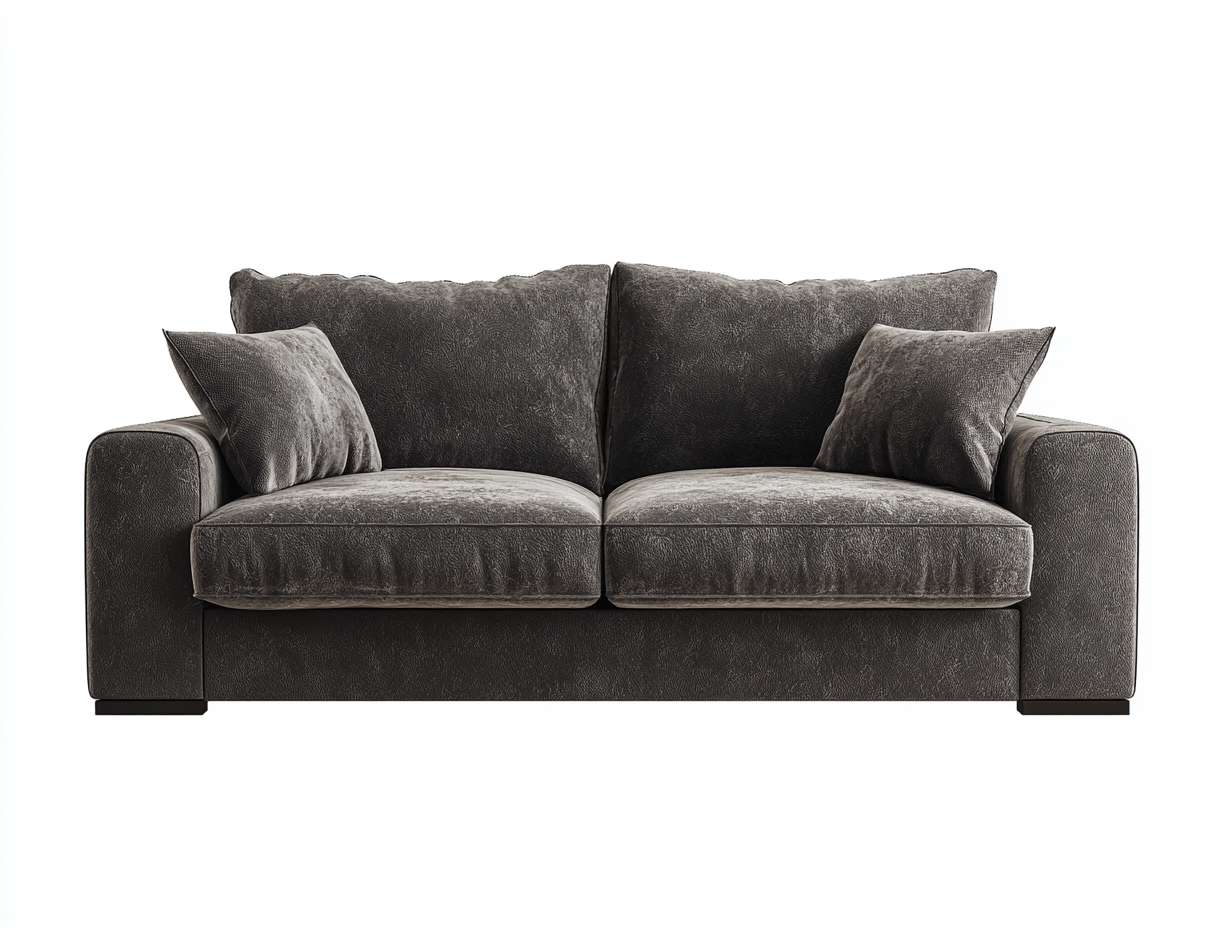 Canapé 2 places en tissu 180x90x85 cm - Gris foncé - Design intérieur confortable-Zatinidecor