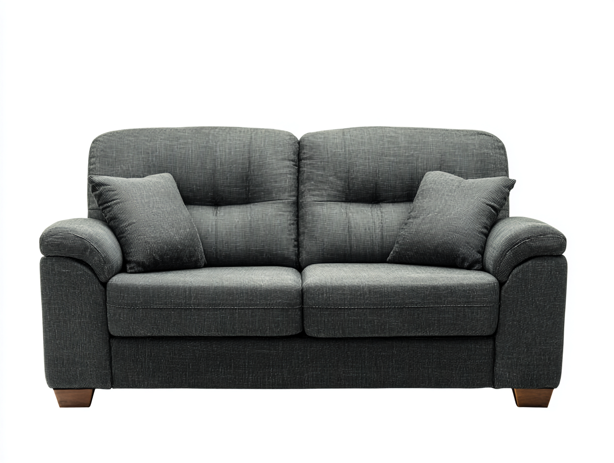 Canapé 2 places en tissu 165x90x85 cm - gris foncé - confort moderne-Zatinidecor