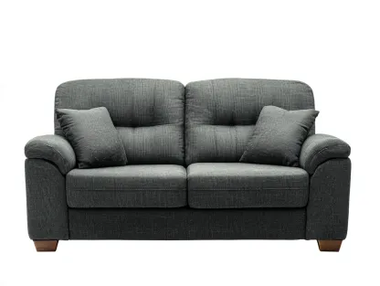 Canapé 2 places en tissu 165x90x85 cm - gris foncé - confort moderne-Zatinidecor