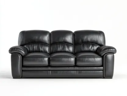 Canapé 3 places en cuir 215x95x90 cm - Noir - Design intérieur confortable-Zatinidecor