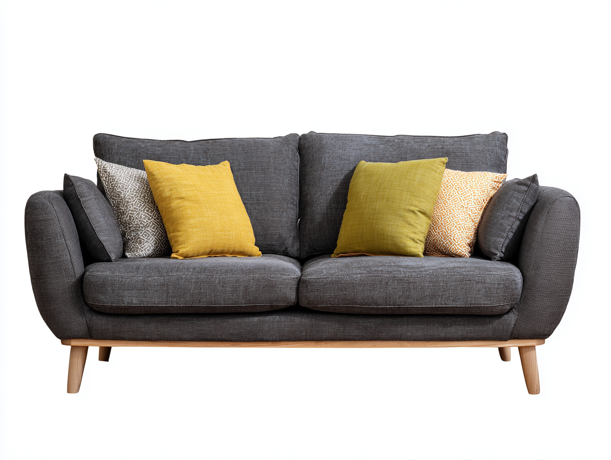 Canapé 2 places en tissu 160x90x85 cm gris pour salon-Zatinidecor