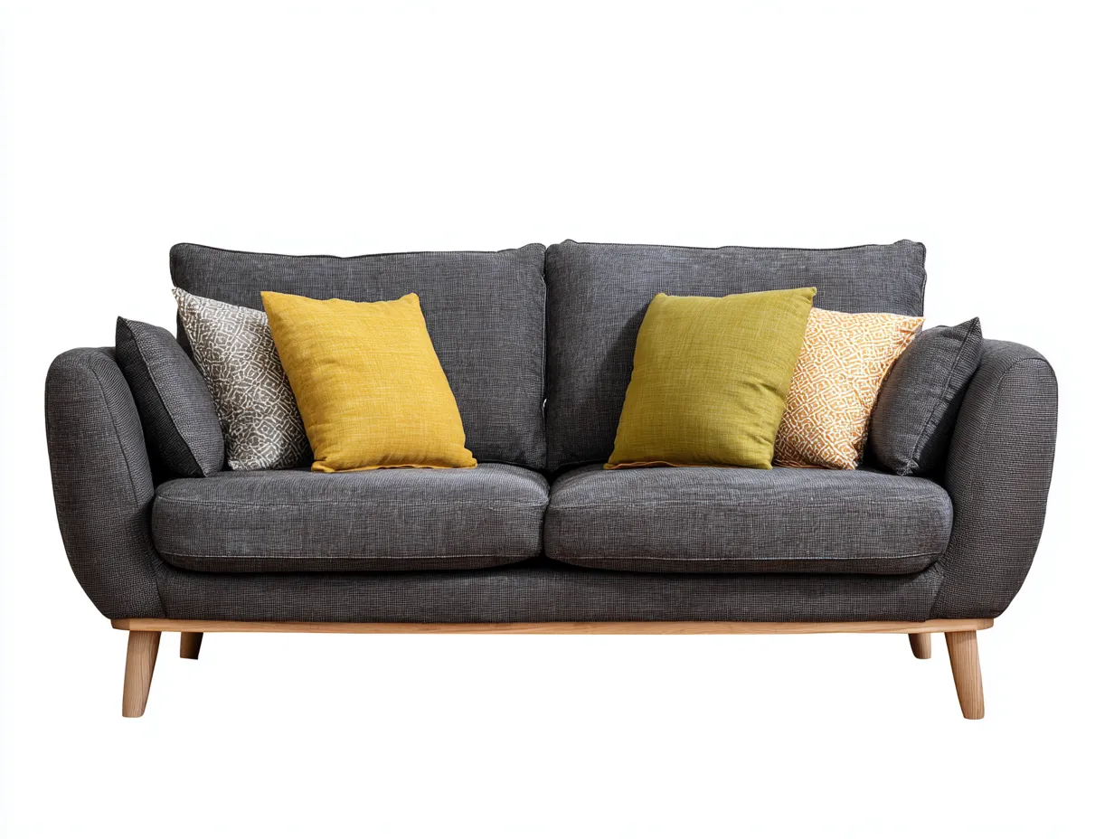 Canapé 2 places en tissu 160x90x85 cm gris pour salon-Zatinidecor