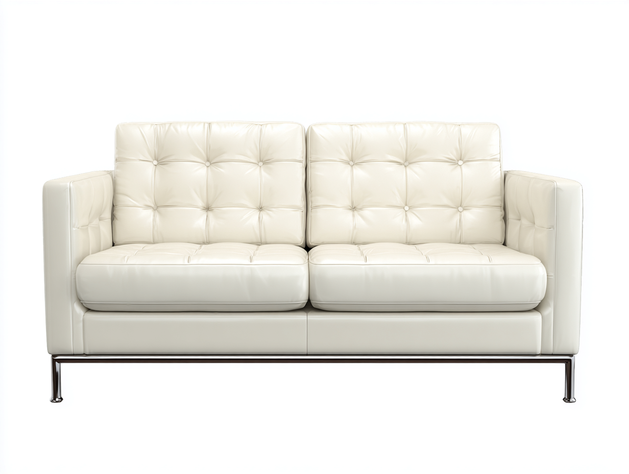 Canapé 2 places en cuir synthétique 135x85x80 cm - blanc - élégance pour salon-Zatinidecor