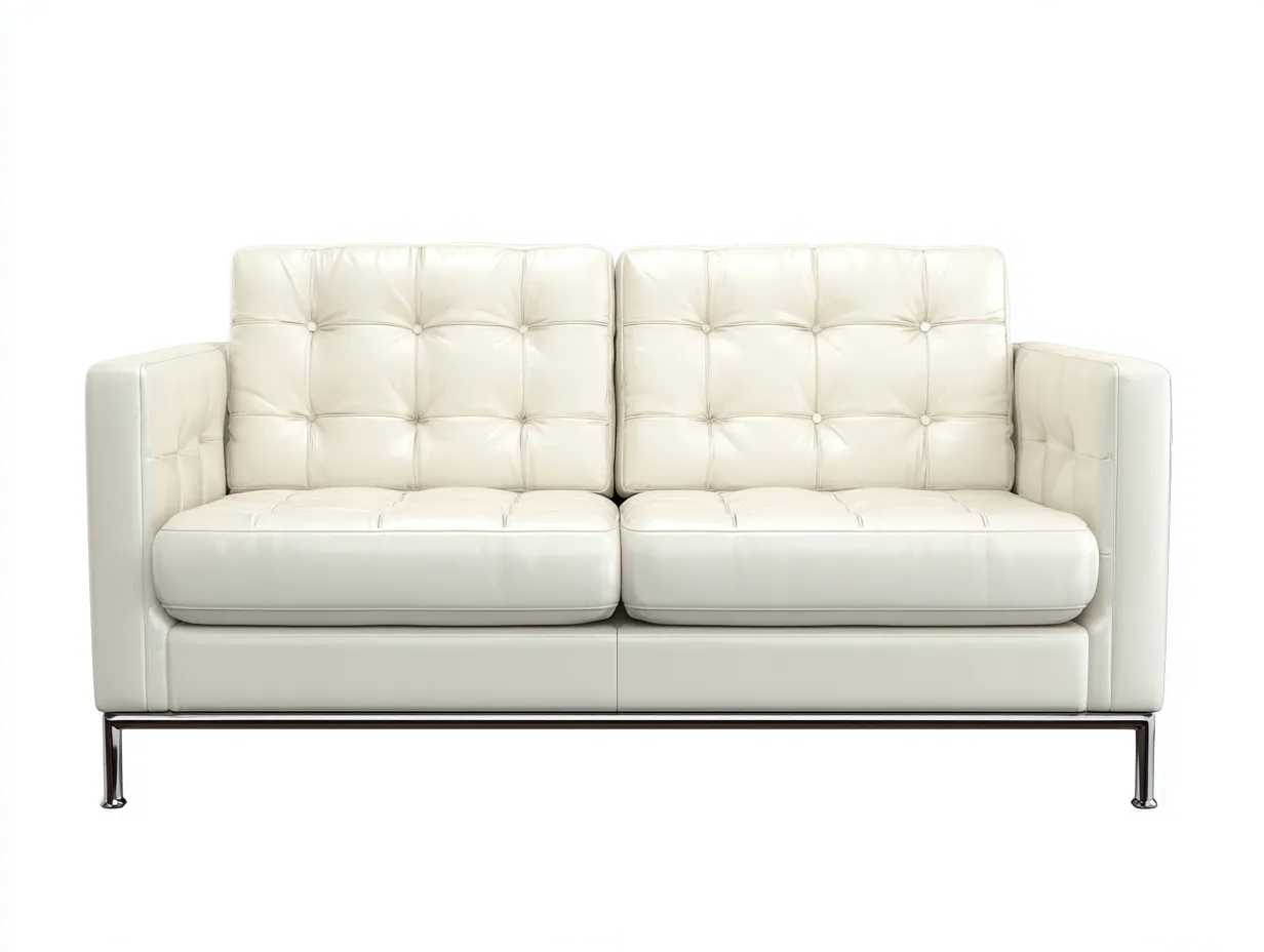 Canapé 2 places en cuir synthétique 135x85x80 cm - blanc - élégance pour salon-Zatinidecor