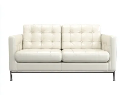 Canapé 2 places en cuir synthétique 135x85x80 cm - blanc - élégance pour salon-Zatinidecor