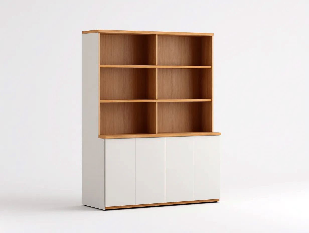 Vetrina-legno-160x40x180 cm-bianco-rovere-stile moderno-Tavexiadecor